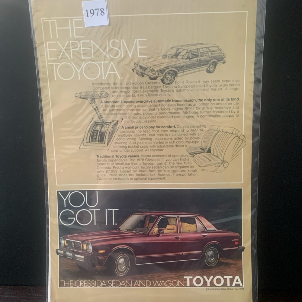 Vintage 1978 Toyota Cressida Sedan and Wagon Ad Advertisement